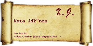 Kata János névjegykártya